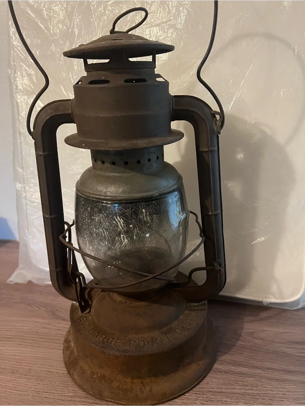 Rustic Brown Oil Lantern - Brown